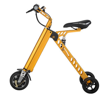качество  Yellow Motorized Folding Bike / Smallest Lightest Folding Bike Battery Assisted завод