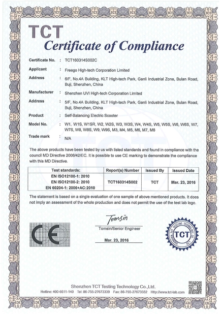Китай Freego High-Tech Corporation Limited Co., Ltd. Сертификаты